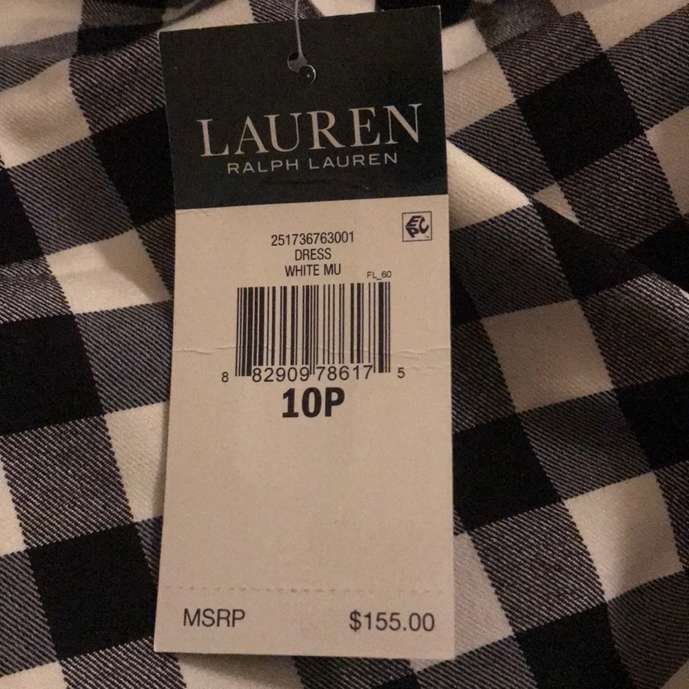 New Lauren Ralph Lauren Gingham Jacquard Dress - Picture 5 of 5